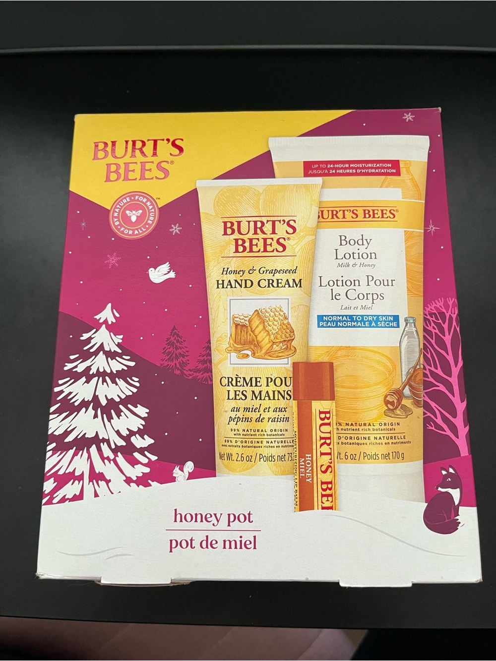 Burt's Bees Honey Pot Hand cream, Body Lotion & Lip Balm Gift Set